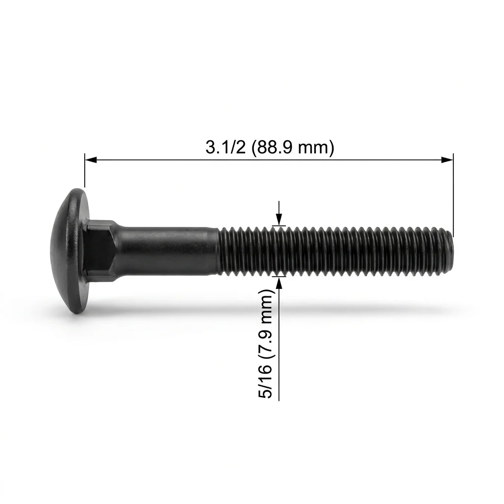 PERNO COCHE NEGRO 5/16 X 3.1/2